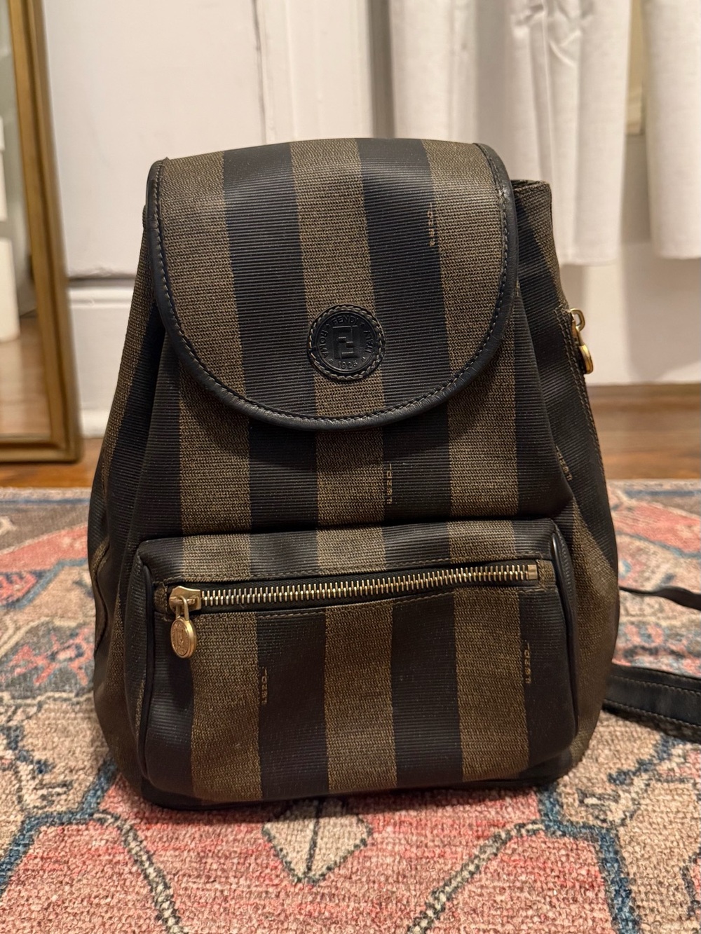Vintage Fendi Pequin Stripe Mini Backpack